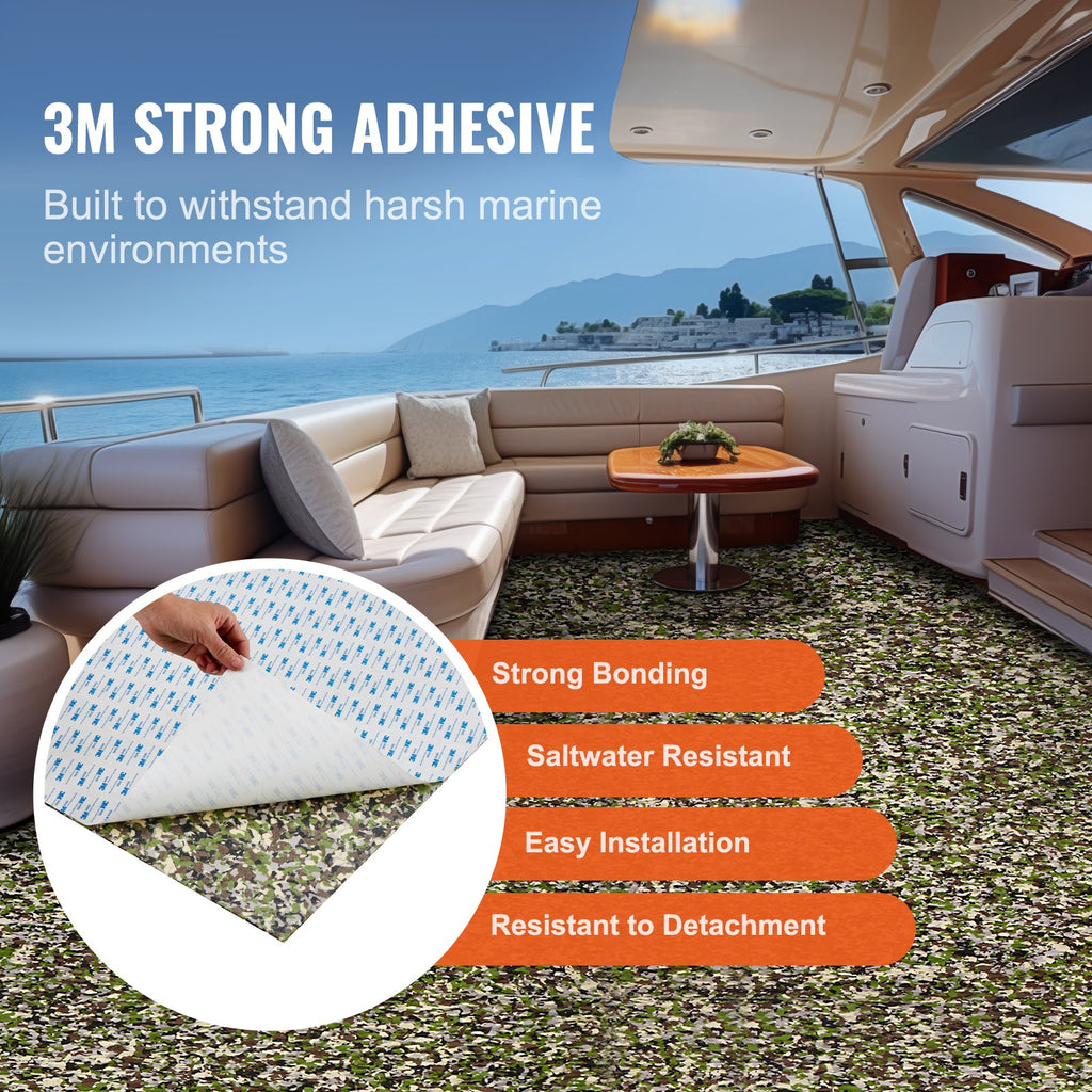 Boat Flooring, EVA Foam Boat Decking 94.5" X 35.4", Non-Slip Self-Adhesive Flooring, 23.2 Sq.Ft Marine Carpet for Boats, Yacht, Pontoon, Kayak Decking