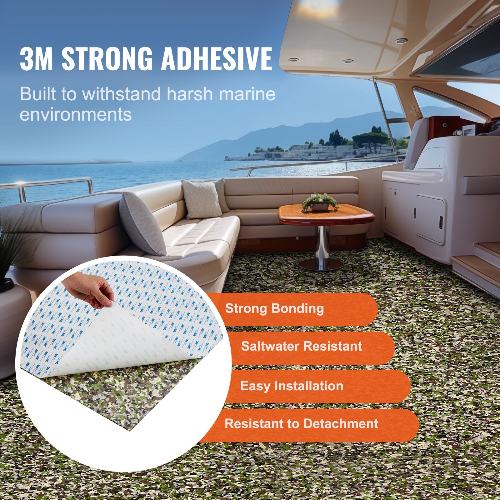 Boat Flooring, EVA Foam Boat Decking 94.5" X 35.4", Non-Slip Self-Adhesive Flooring, 23.2 Sq.Ft Marine Carpet for Boats, Yacht, Pontoon, Kayak Decking