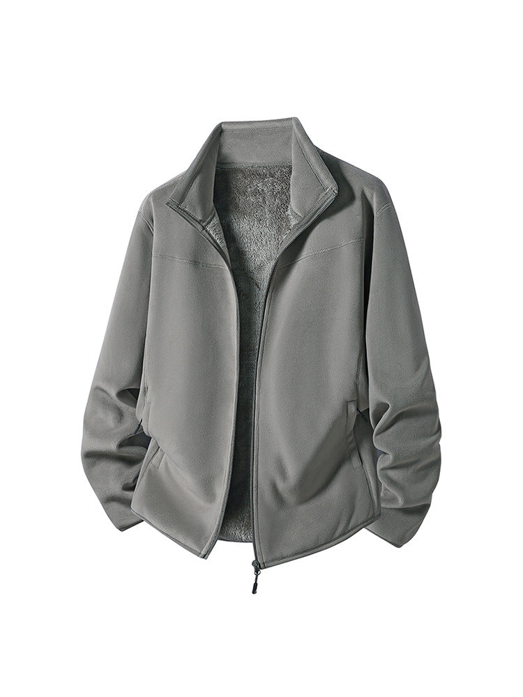 Double-Sided Polar Fleece Jacket - Thick Thermal Zip-Up Fleece, Eight Colours, M-5XL - Amora