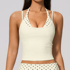 Women's Yoga Tank and Pilates Leggings - Sold as a Set or Separately, Polka Dot or Stripe, S-XL - Amora