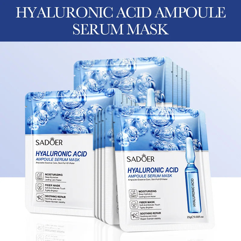 15Pcs  24K Gold Vitamin C Hyaluronic Acid Facial Masks for Face Moisturizing Firming Hydrating Face Mask Facial Skin Care