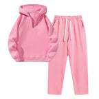 Half Zip Hoodie and Sweatpants Set - Women's Two Piece Tracksuit, Eight Colours, S-3XL - Amora