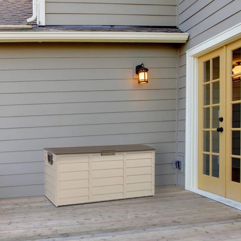 75Gal 130Lb Brown Plastic Patio Storage Box