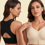 Women's Seamless Sports Bra - Adjustable Back Closure Bra, Nude, Black or Leopard, S-4XL - Amora