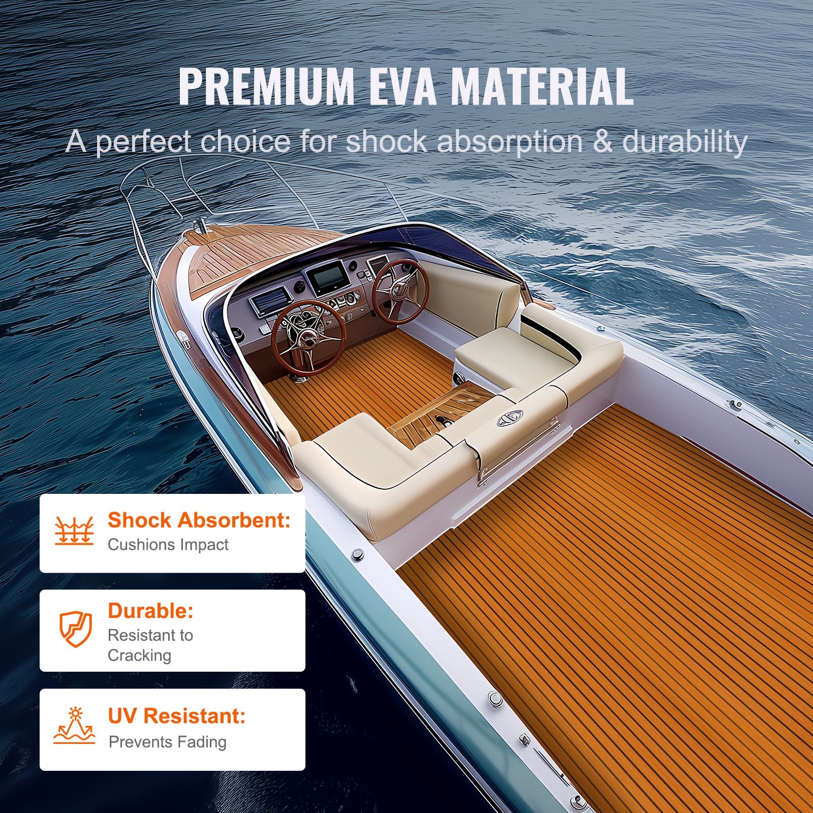 Boat Flooring, EVA Foam Boat Decking 94.5" X 46", Non-Slip Self-Adhesive Flooring, 29.9 Sq.Ft Marine Carpet for Boats, Yacht, Pontoon, Kayak Decking