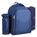 Beach Picnic Backpack Bag for 2 Person with Cooler Compartment Navy Blue