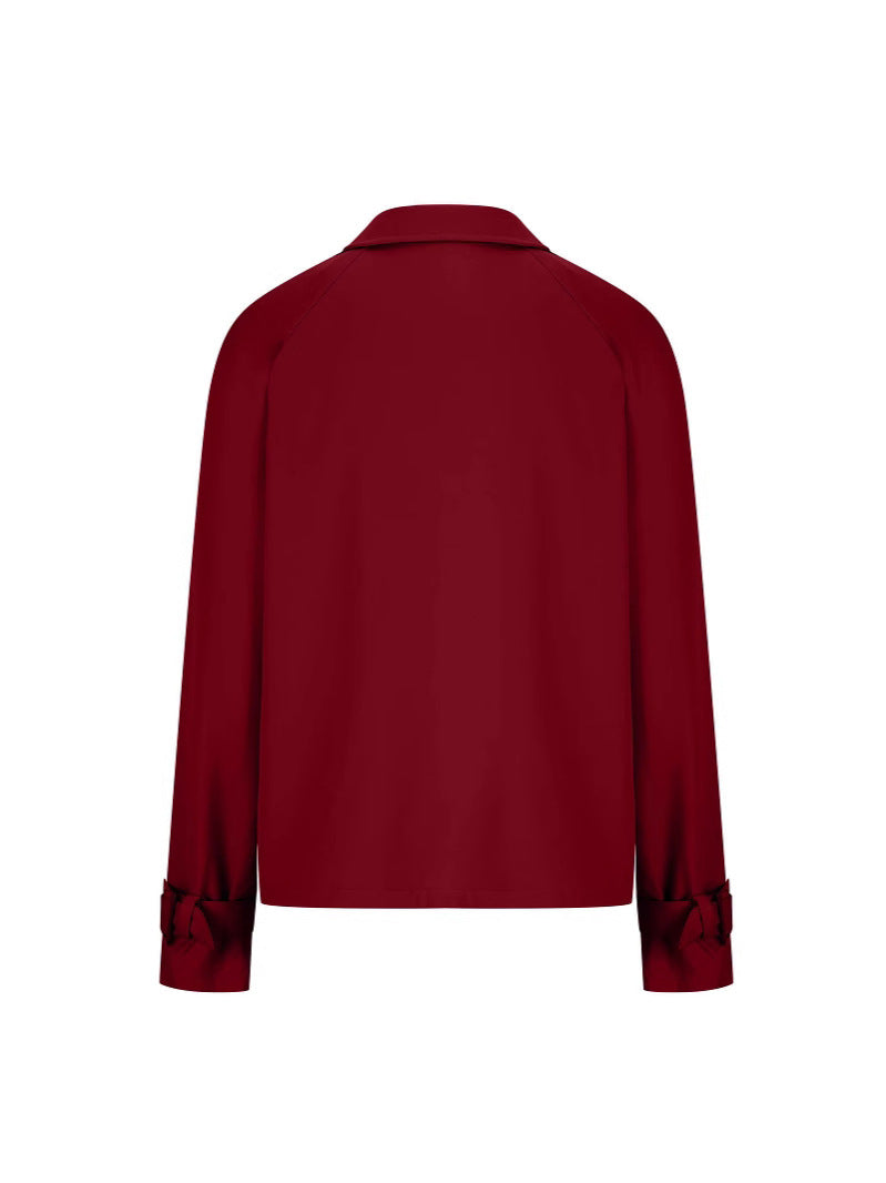 Women's Autumn Suit Set - Blazer and Trousers, Khaki, Grey, Burgundy, Black or Blue, S-2XL - Amora