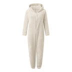 Women's Hooded Corduroy Jumpsuit - Fleece Lined Cat Ear Onesie with Pockets, Nine Colours, S-5XL - Amora