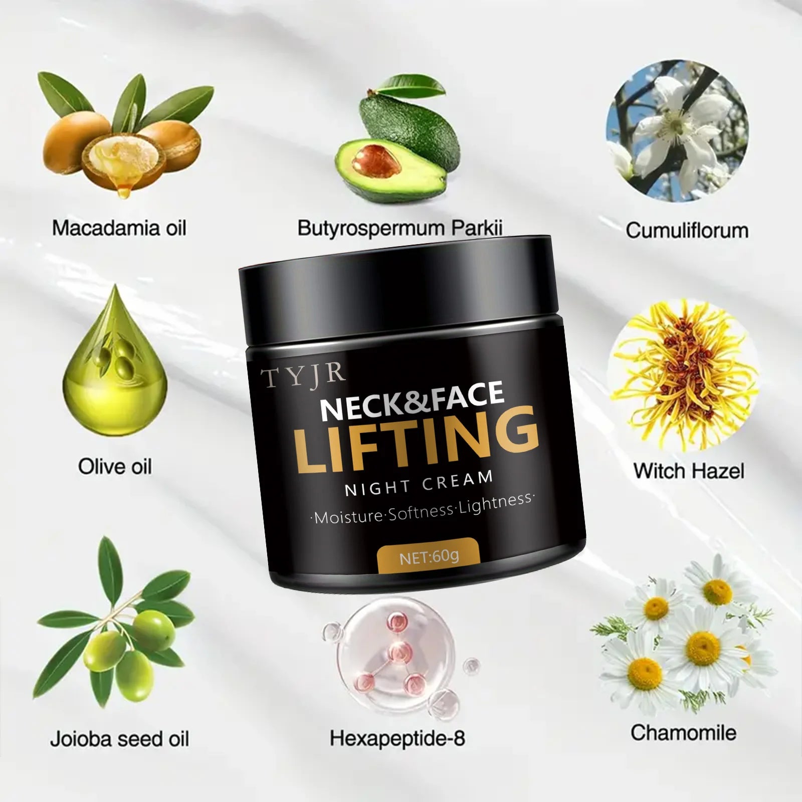 Neck Lines Protein Cream Collagen Eliminate Neck Fine Lines Anti-Ageing Lift Rejuvenation Nourish Eliminate Double Chin Skincare