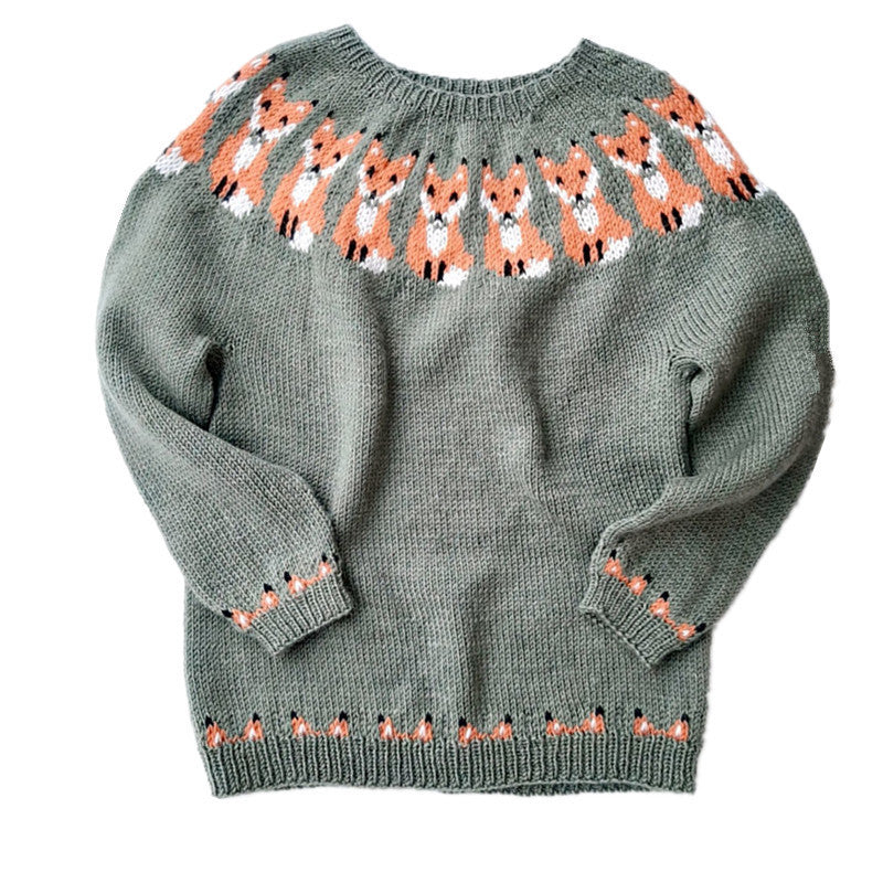 Women's Colourblock Jacquard Knit Sweater - Geometric Pattern Round Neck Pullover, Loose Fit, S-5XL - Amora