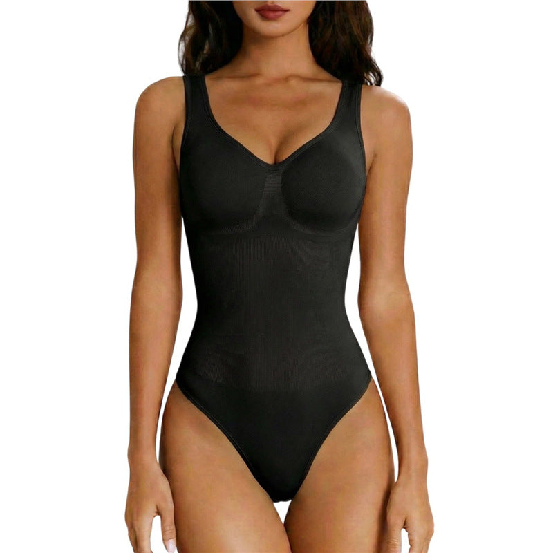 Women's Waist Cinching Body Shaper - Seamless Strapless Shaping Bodysuit, Black, Nude or Brown, S-3XL - Amora