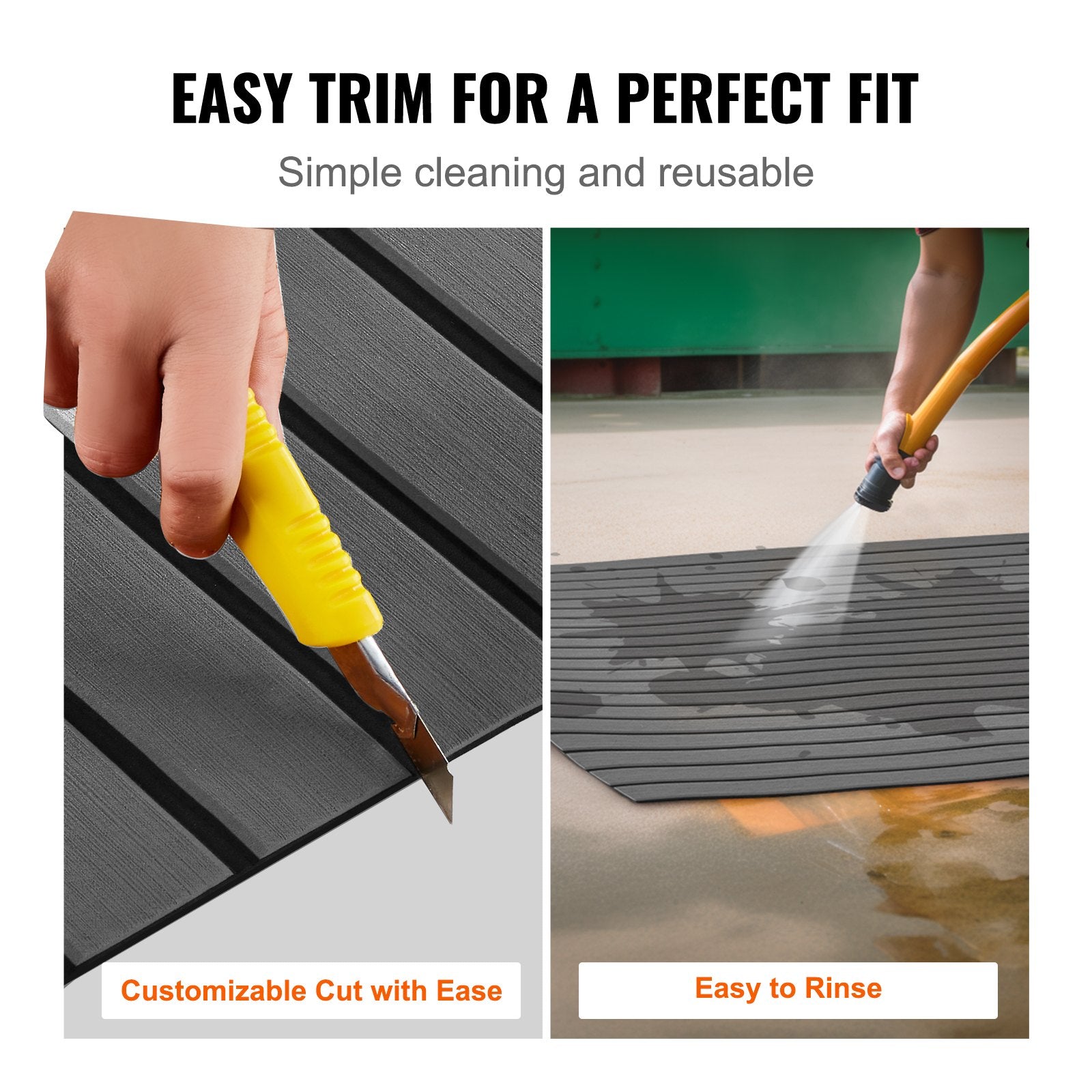 Boat Flooring, EVA Foam Boat Decking 94.5" X 23.6", Non-Slip Self-Adhesive Flooring, 15.5 Sq.Ft Marine Carpet for Boats, Yacht, Pontoon, Kayak Decking