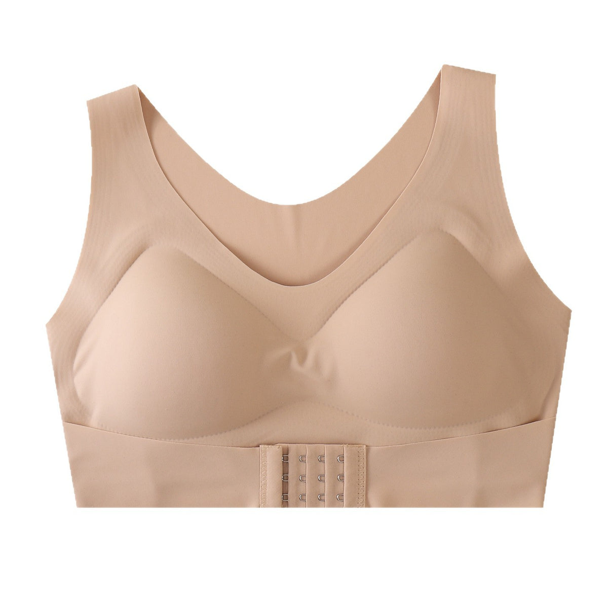 Women's Fixed Cup Sports Bra - High Impact Training Bra, Nude or Black, S-XXL - Amora