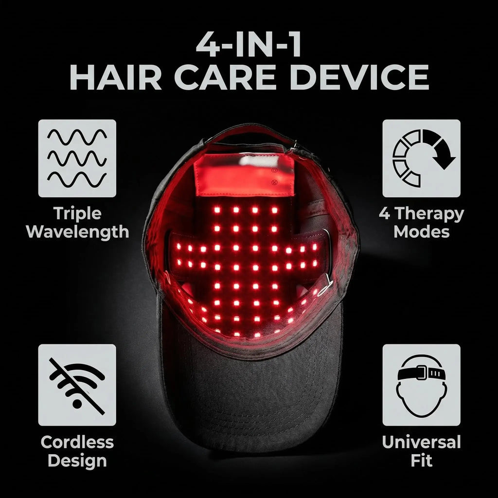 Red Light Therapy for Hair Fast Growth Cap Red&Infrared Light Therapy Device for Hair Loss Treatment with USB Charging Anti-Hair