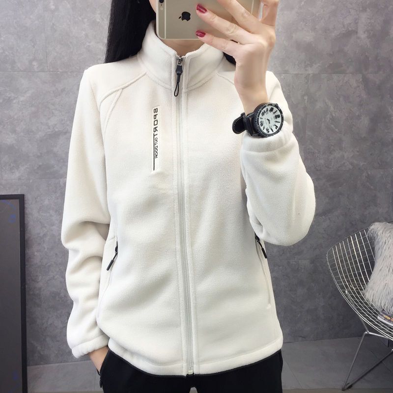 Women's Double-Sided Fleece Jacket - Thick Stand Collar Zip-Up Polar Fleece Coat, Nine Colours, 1XL-5XL - Amora