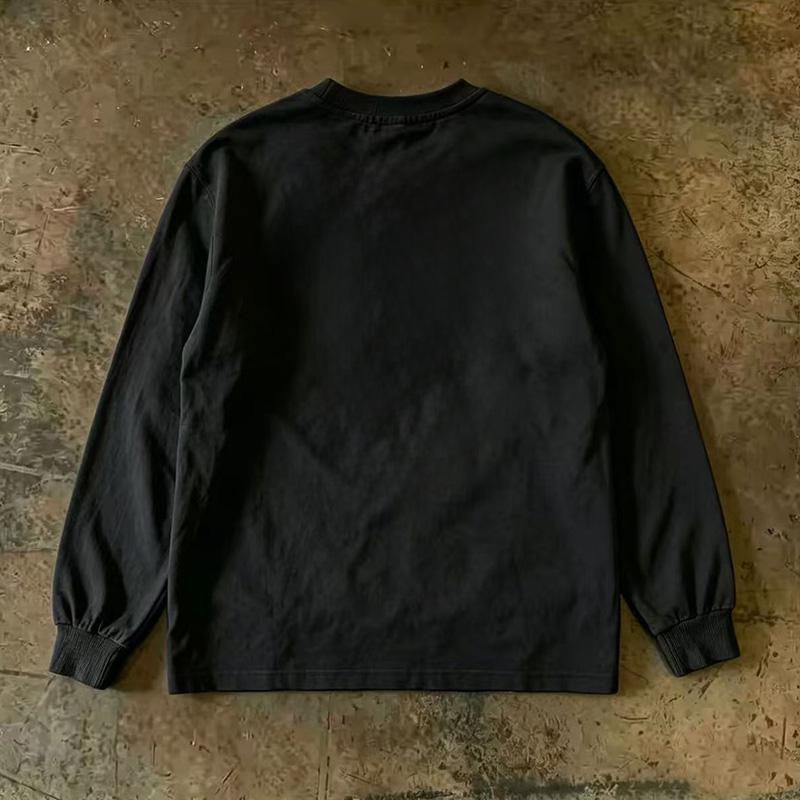 Heavyweight Long Sleeve T-Shirt - 300g Loose Fit Round Neck Tee, M-3XL - Amora
