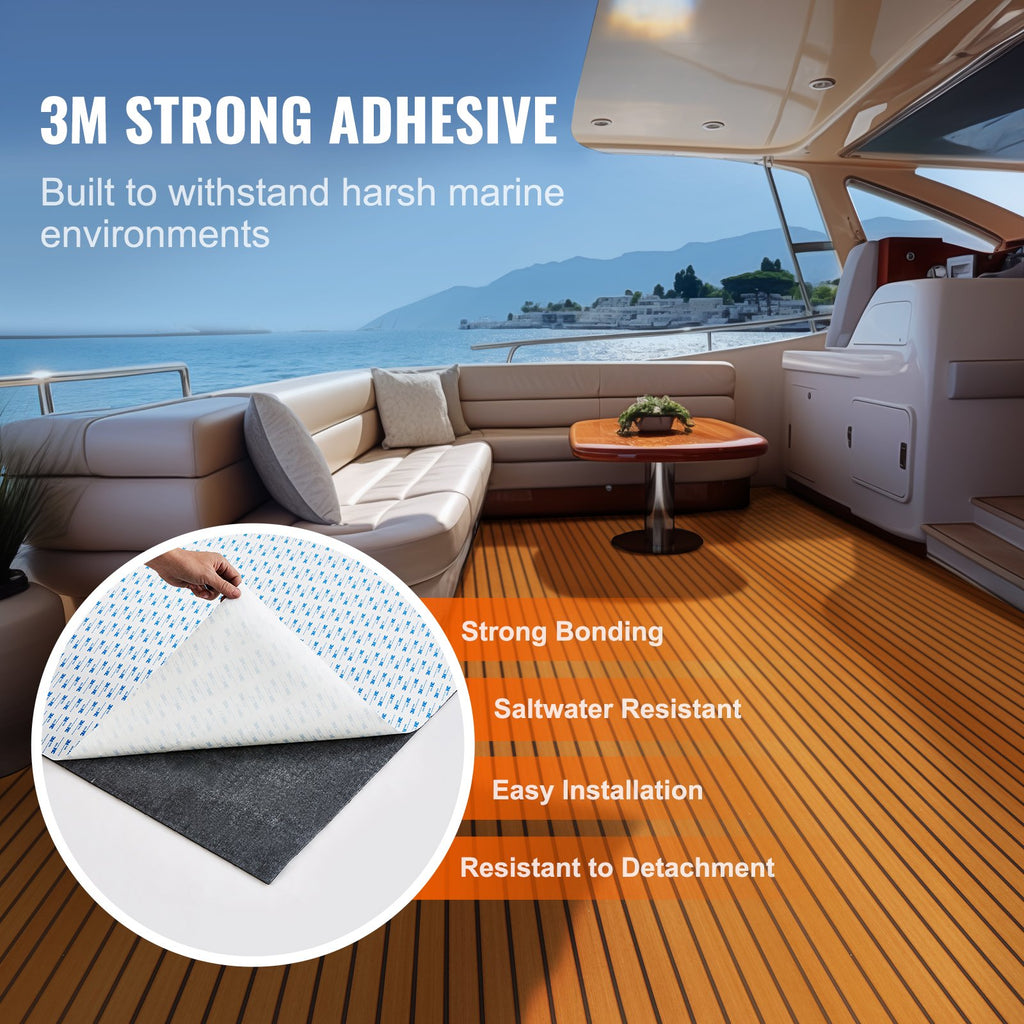 Boat Flooring, EVA Foam Boat Decking 94.5" X 35.4", Non-Slip Self-Adhesive Flooring, 23.2 Sq.Ft Marine Carpet for Boats, Yacht, Pontoon, Kayak Decking