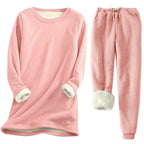Women's Fleece-Lined Base Layer Top - Thick Slim Fit Thermal Long Sleeve Shirt, Thirteen Colours, S-2XL - Amora
