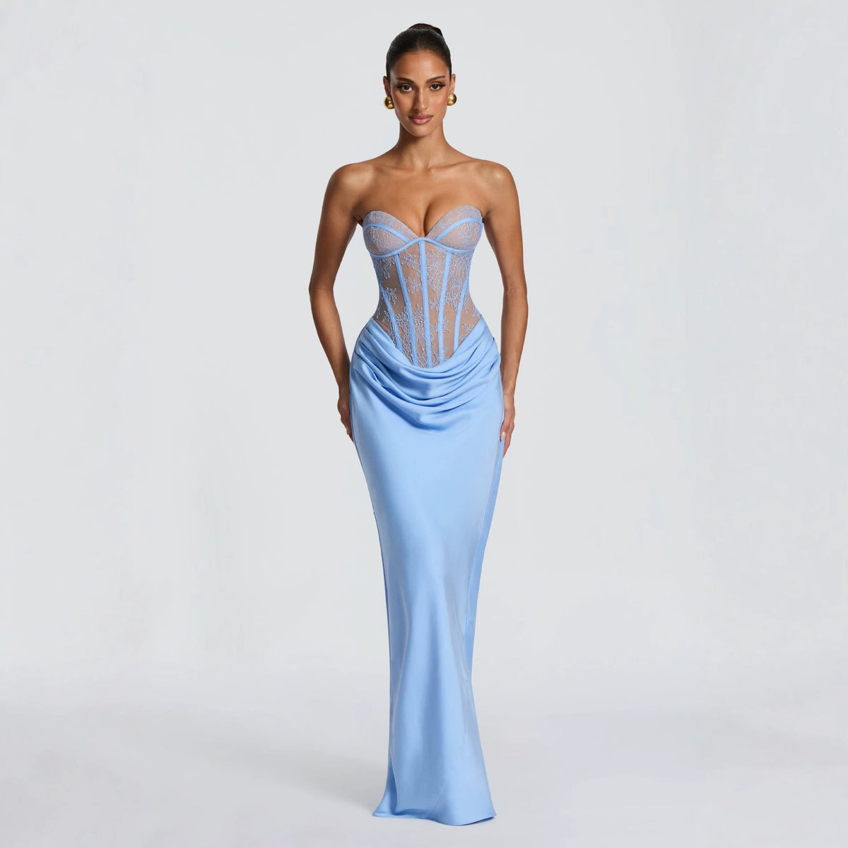 Women's Lace Slip Dress - Sleeveless Slim Fit Evening Dress, Red, Blue, Black or Pink, XS-L - Amora