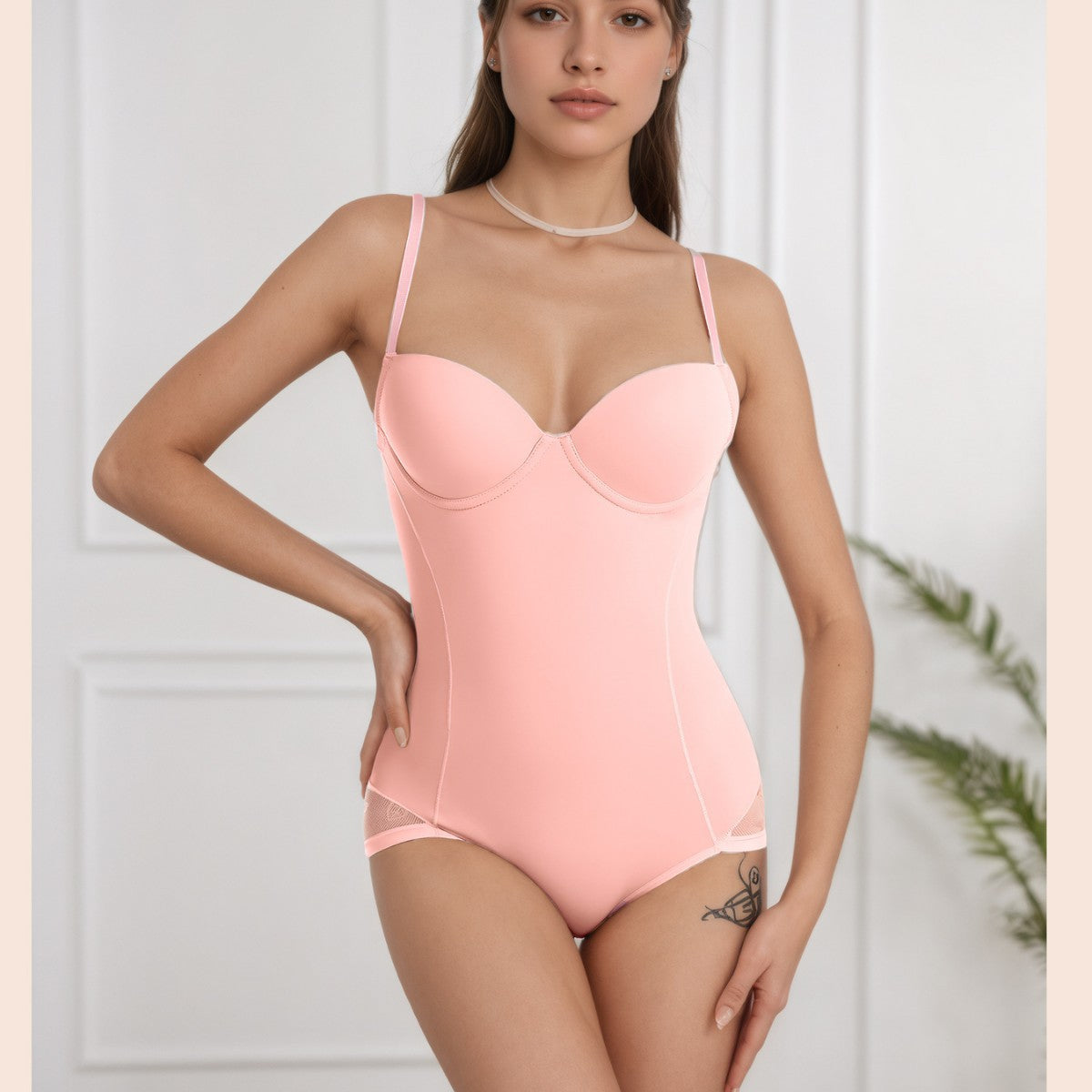 Women's One Piece Shapewear - Seamless Lace Bodysuit with Built-In Bra, Seven Colours, S-3XL - Amora