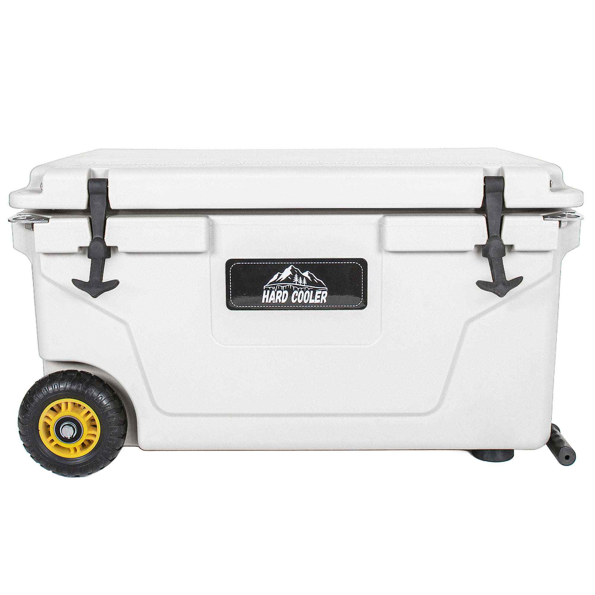 65 Quart White Cooler, Ultra-Tough Hard Shell Ice Chest - Heavy-Duty Insulated Portable Cooler with 6-Day Ice Retention for Camping, Job Site, Tailgating, Beach & Fishing
