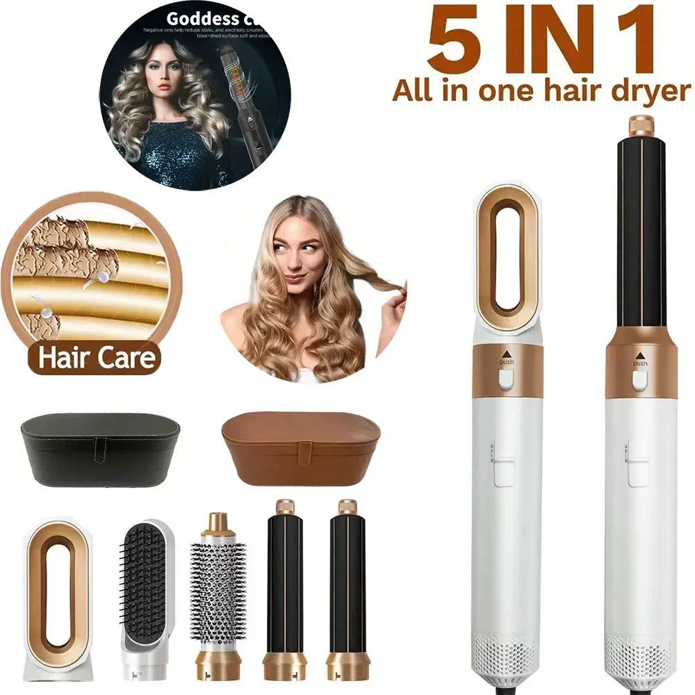 5 in 1 Hair Dryer Brush Hot Comb Set Professional Curling Iron Hair Straightener Styling Tool for Professional Hair Dryer