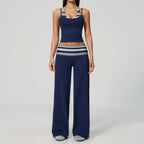 Women's Yoga Tank and Pilates Leggings - Sold as a Set or Separately, Polka Dot or Stripe, S-XL - Amora