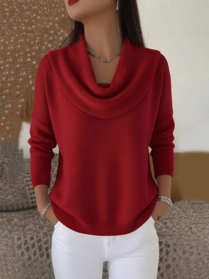 Women's Sequin Knit Sweater - Loose Fit Crew Neck Pullover, Twelve Colours, S-5XL - Amora