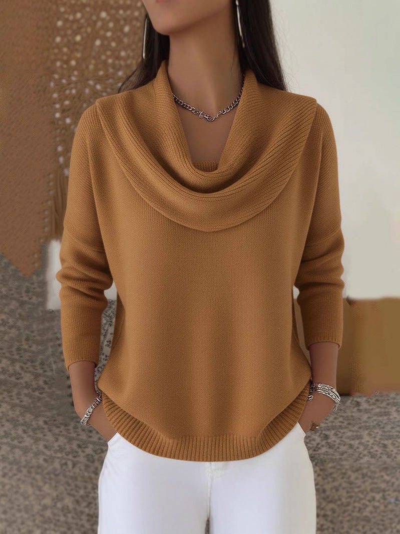 Women's Sequin Knit Sweater - Loose Fit Crew Neck Pullover, Twelve Colours, S-5XL - Amora