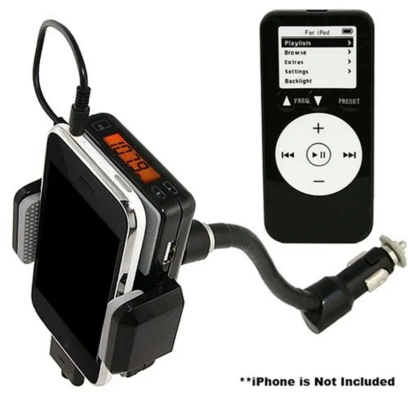 FM Transmitter Hands-Free Car Charger with Remote Control Phone Stand 3.5 Mm Headphone Jack