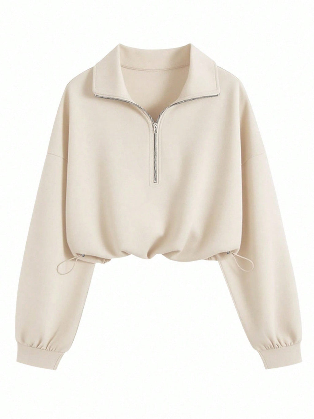Women's Half Zip Jacket - Cropped Waist-Shaping Casual Jacket, Six Colours, S-XXL - Amora