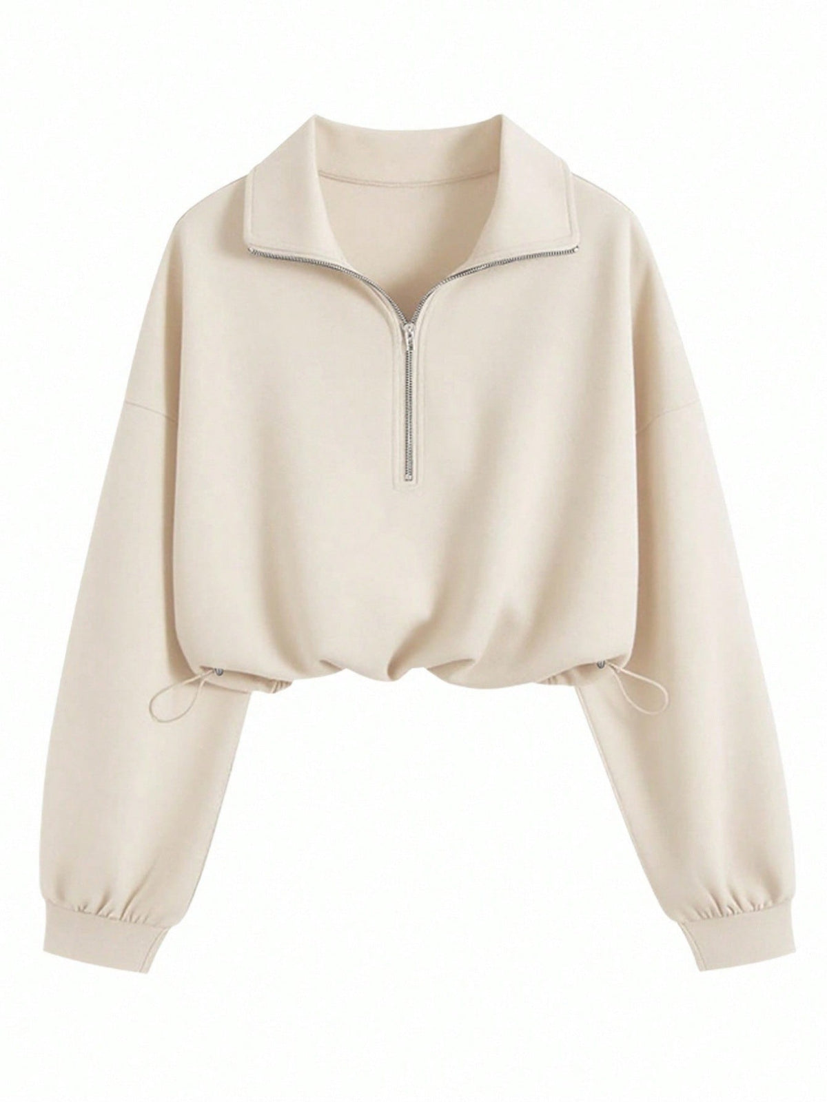 Women's Half Zip Jacket - Cropped Waist-Shaping Casual Jacket, Six Colours, S-XXL - Amora