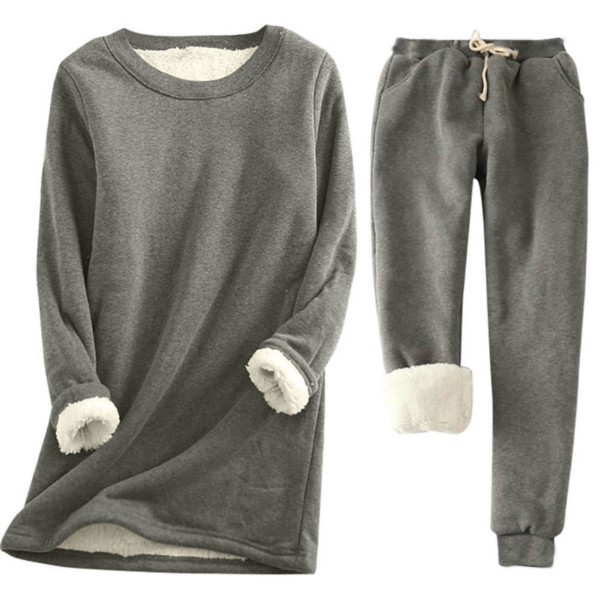 Women's Fleece-Lined Base Layer Top - Thick Slim Fit Thermal Long Sleeve Shirt, Thirteen Colours, S-2XL - Amora