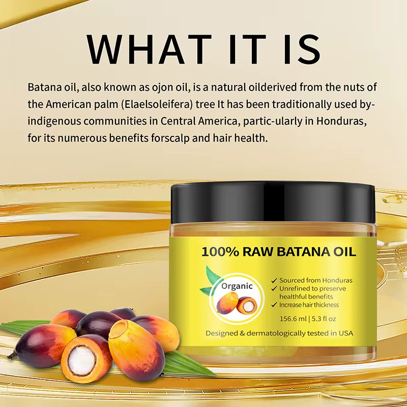 Batana Oil for Scalp and Hair Care, Palm Oil Enriched, Plant Extracts, Scalp and Hair Care Product