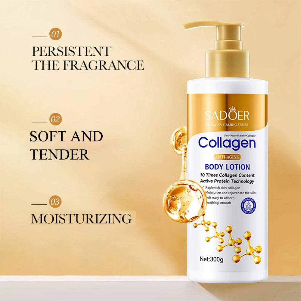 Collagen-Infused Body Lotion for Firming and Hydration - Advanced Moisturizer for Dry, Sagging Skin, 300G