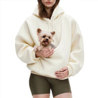 Women's Hooded Pullover Sweatshirt - Loose Fit Top with Front Pet Pocket, Seven Colours, S-XXL - Amora