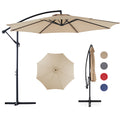 9.8FT Offset Patio Umbrella Hanging Cantilever Umbrella Outdoor Sun Shade with Easy Tilt Adjustment, 8 Ribs, UV Protection for Backyard, Lawn