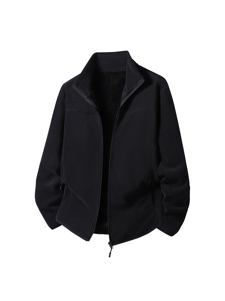 Double-Sided Polar Fleece Jacket - Thick Thermal Zip-Up Fleece, Eight Colours, M-5XL - Amora