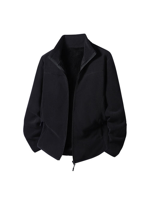 Double-Sided Polar Fleece Jacket - Thick Thermal Zip-Up Fleece, Eight Colours, M-5XL - Amora