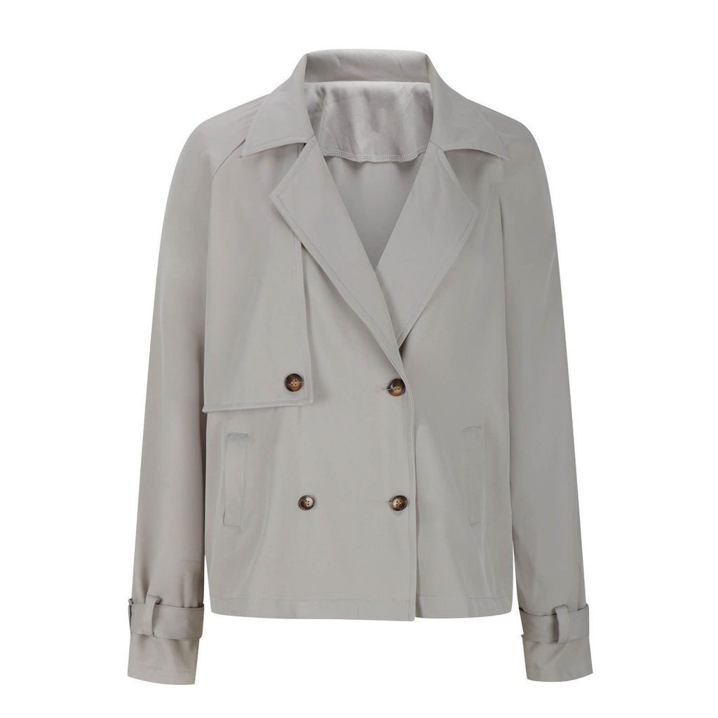 Women's Autumn Suit Set - Blazer and Trousers, Khaki, Grey, Burgundy, Black or Blue, S-2XL - Amora