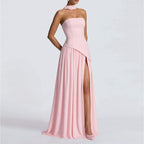 Women's Slit Maxi Dress - Sleeveless High Waist Bodycon Dress, Eight Colours, S-3XL - Amora