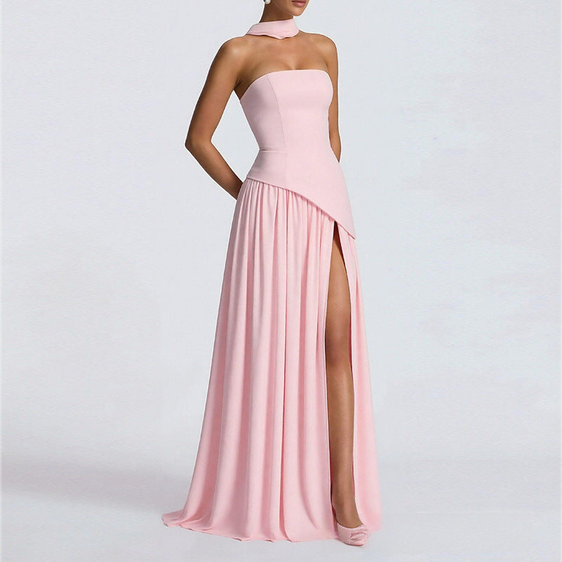 Women's Slit Maxi Dress - Sleeveless High Waist Bodycon Dress, Eight Colours, S-3XL - Amora