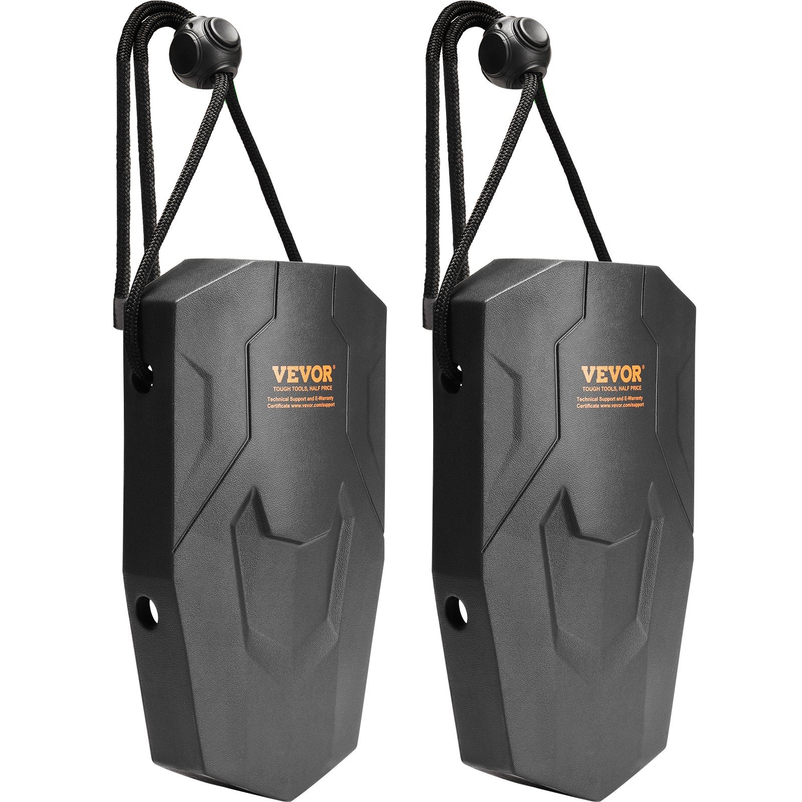 Boat Fenders, 8.6" X 16" Boat Bumpers for Docking, Marine EVA Boat Dock Fender Bumper with Ropes, Cord Locks and Storage Bag, No Inflation Required, for Class A/Class 1/Part Class 2, Black