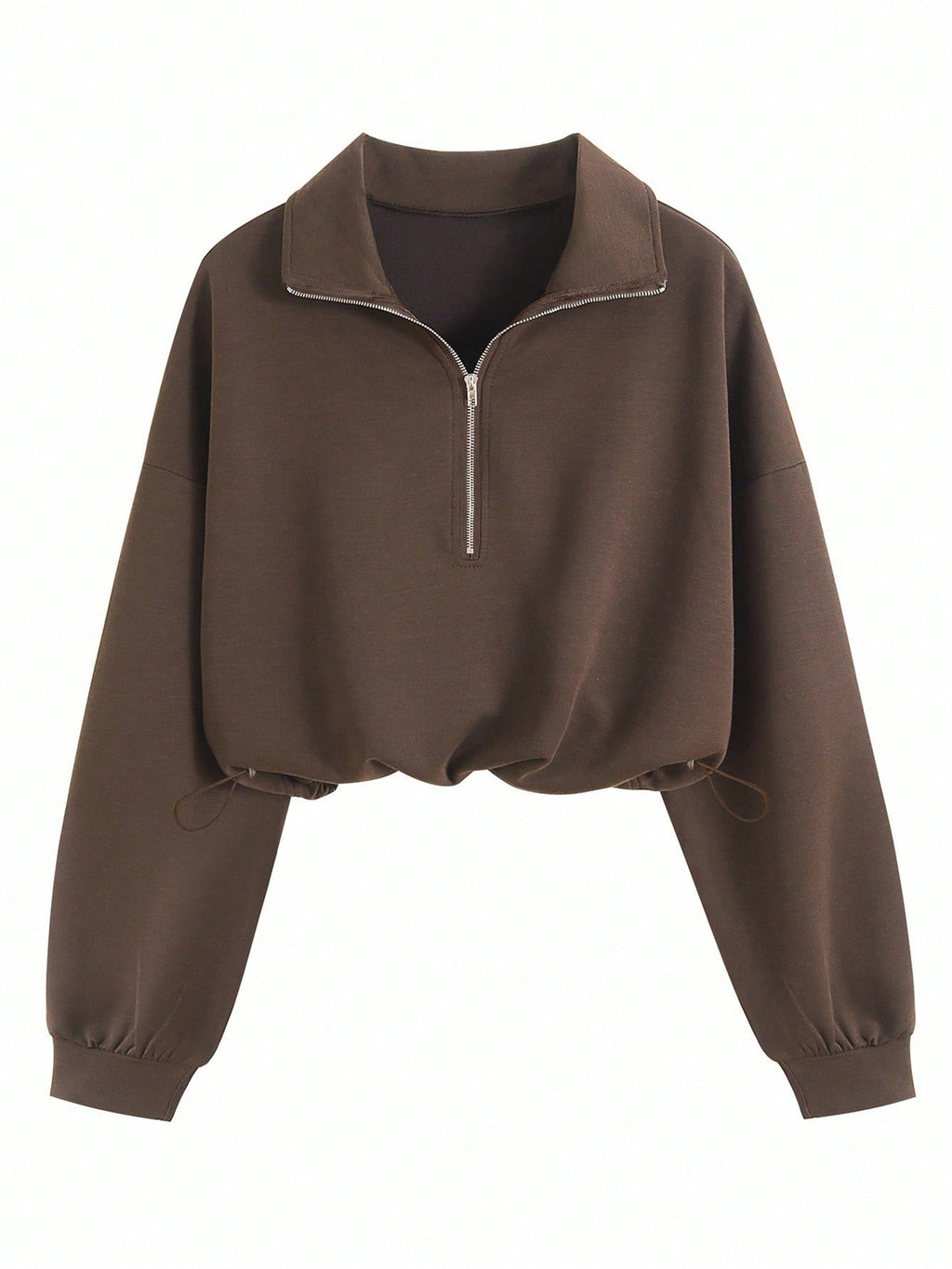 Women's Half Zip Jacket - Cropped Waist-Shaping Casual Jacket, Six Colours, S-XXL - Amora