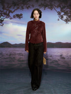 Women's Bead Embroidered Jacket - Vintage Cropped Waist-Cinching Jacket, M-XL - Amora