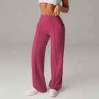 Women's High Waisted Wide Leg Trousers - Pleated Stretch Pants, Eleven Colours, S-3XL - Amora
