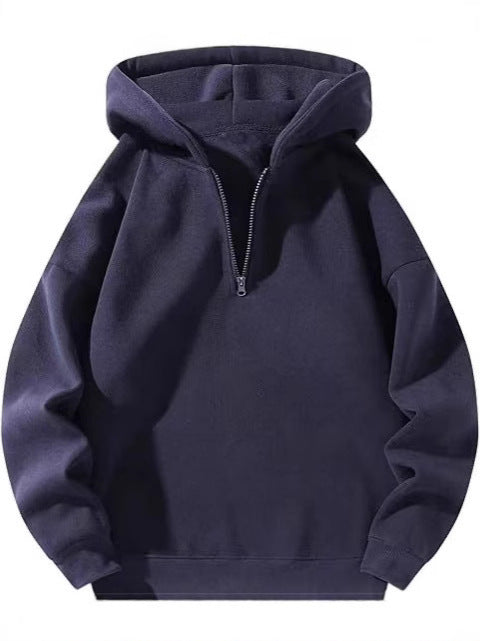 Zip-Up Fleece Hoodie - Loose Fit Terry Lined Hoodie with Pockets, S-3XL - Amora