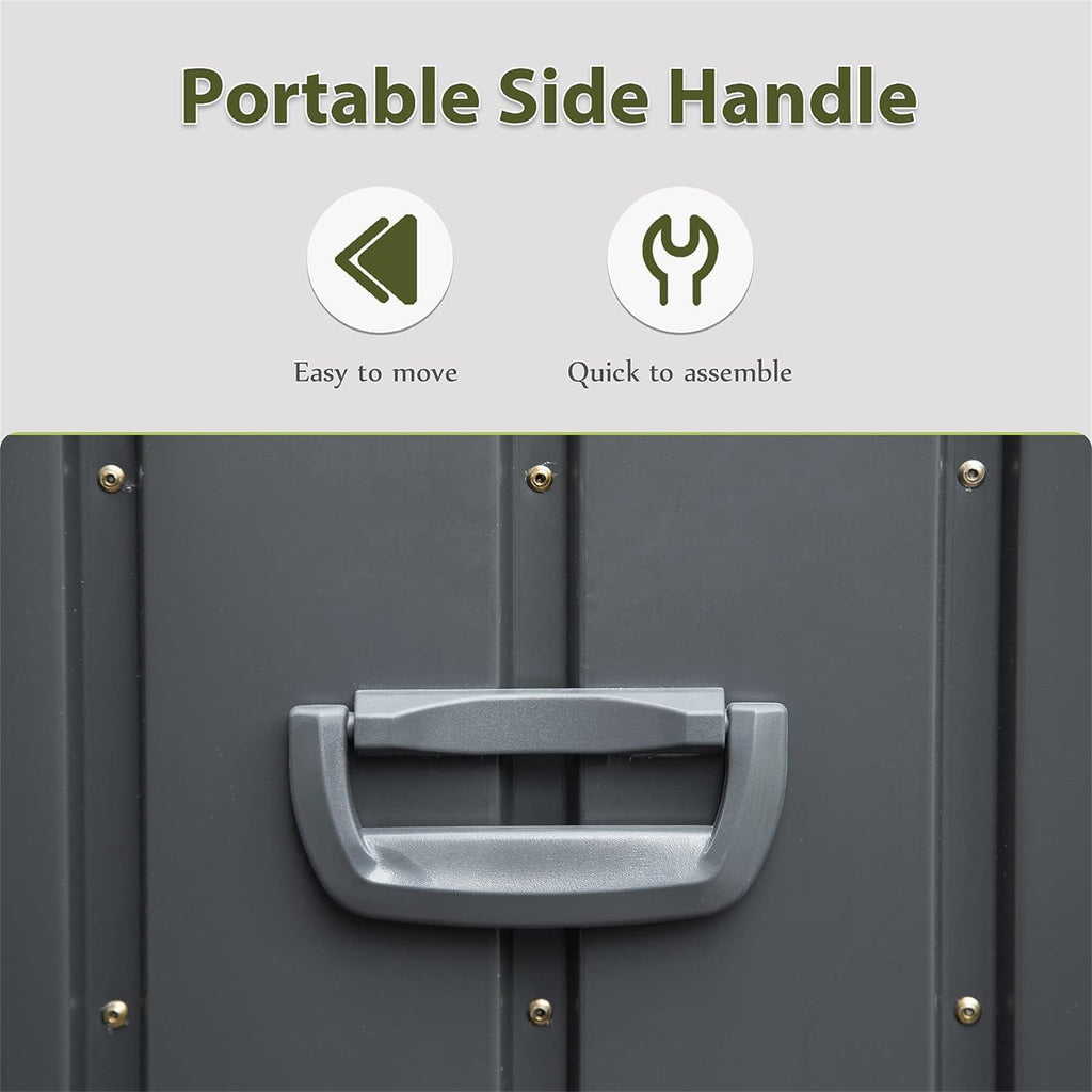 1 0 0 Gallon Outdoor Storage Deck Box Waterproof, Large Patio Storage Bin for outside Cushions, Throw Pillows, Garden Tools, Lockable Dark Gray