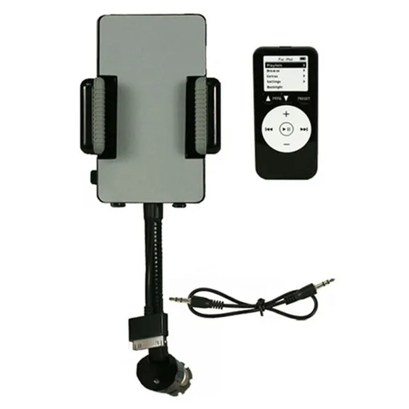 FM Transmitter Hands-Free Car Charger with Remote Control Phone Stand 3.5 Mm Headphone Jack