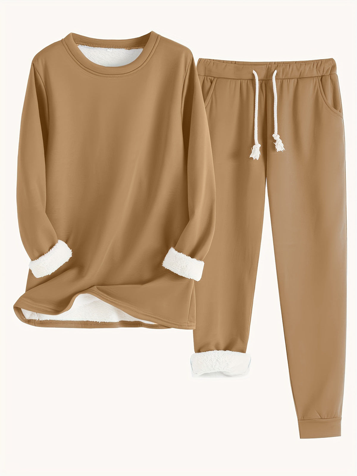 Women's Fleece-Lined Base Layer Top - Thick Slim Fit Thermal Long Sleeve Shirt, Thirteen Colours, S-2XL - Amora